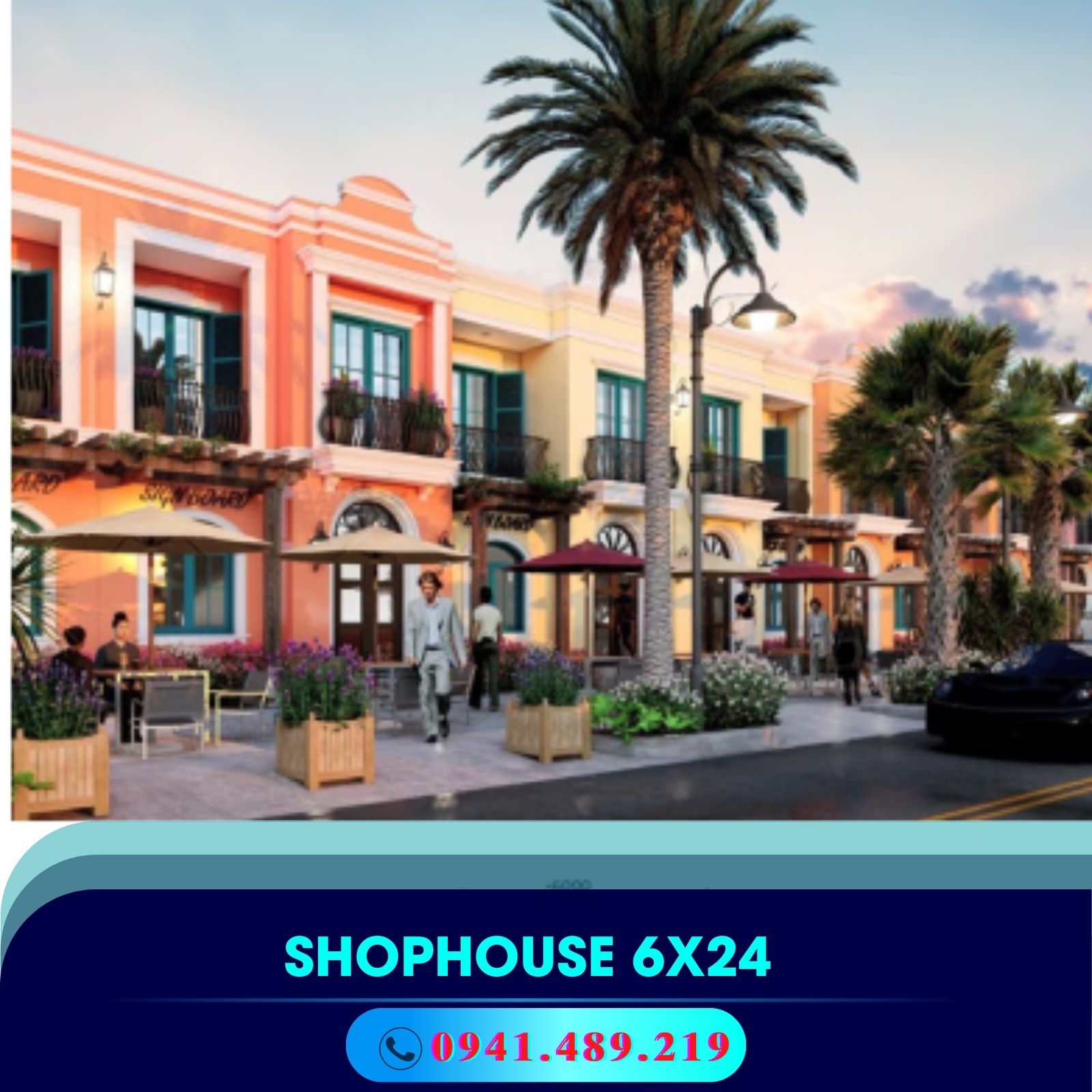 Mẫu nhà Shophouse Florida 1 shophouse 6x24